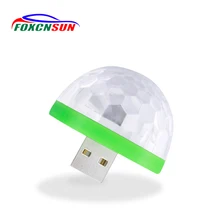 Foxcnsun Decorativa LED Car Atmosfera de Luz Interior Auto LEVOU USB Lâmpada Mini RGB Clube Efeito de Estágio Magia Luzes Car Styling 5 v