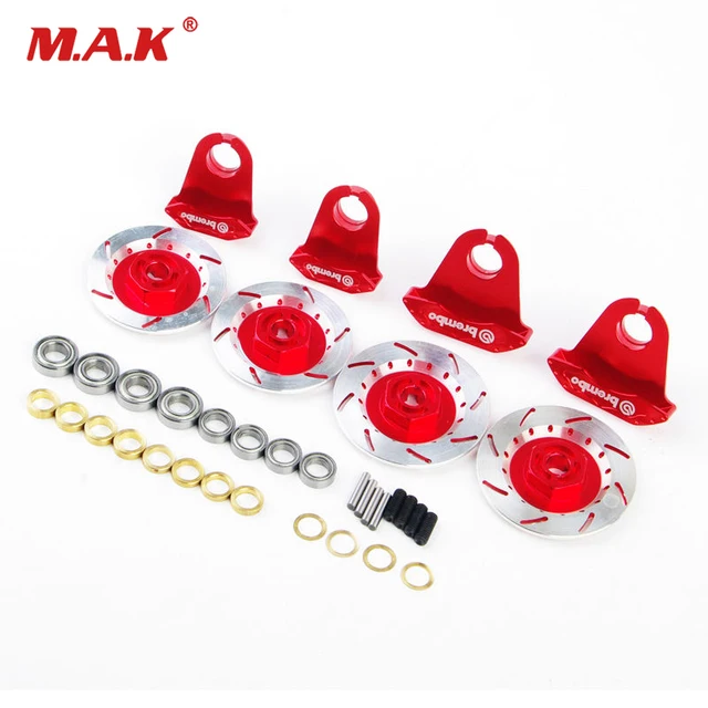 Special Price 4pcs 1/10 RC Alloy Aluminum Brake Disc Caliper Fit 1:10 RC Car 12mm wheels Hub