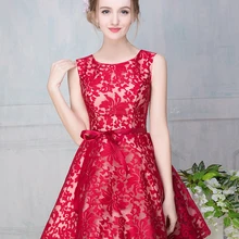 Красное, черное, размытое, с круглым вырезом, Короткие вечерние платья для выпускного вечера, коктейльное платье, выпускное платье, Robe de soiree TK1510