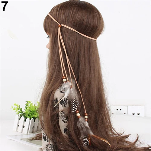 Hippie Hair Accessories Women Fashion Bohemian Handmede Feather