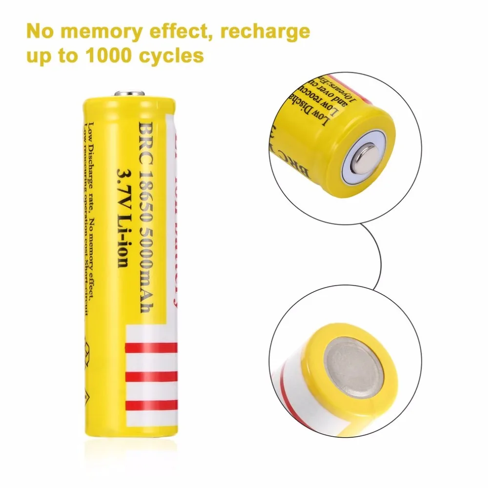 

1pcs 18650 Li-ion Capacity 3.7V Rechargeable Battery for LED Torch Flashlights New Torch Batteries 2000mah