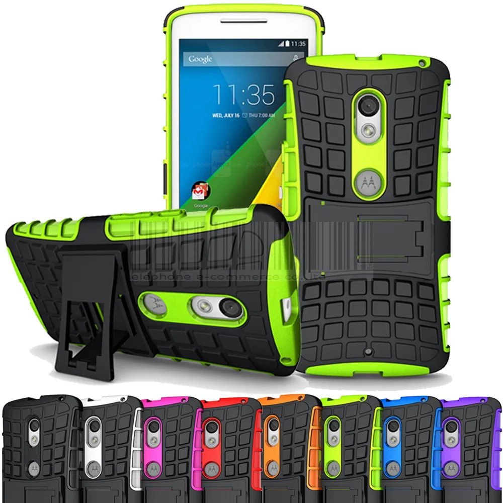 Двухслойный защитный чехол из ТПУ + ПК с подставкой Жесткий Чехол для Motorola Moto X
