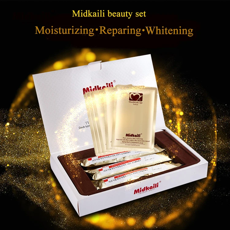 

Hyaluronic Acid Injections Vitamin E Silk Protein Cucumber Facial Mask Collagen Essence Set Lift Ageless Whitening Skin Care Set