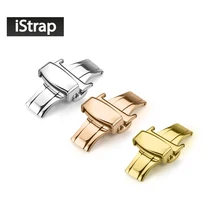 Застежка-бабочка 316L S/S 10 мм 12 мм 14 мм 16 мм 18 мм 20 мм 22 мм с двойным нажатием для часов Omega или других ремешок для часов