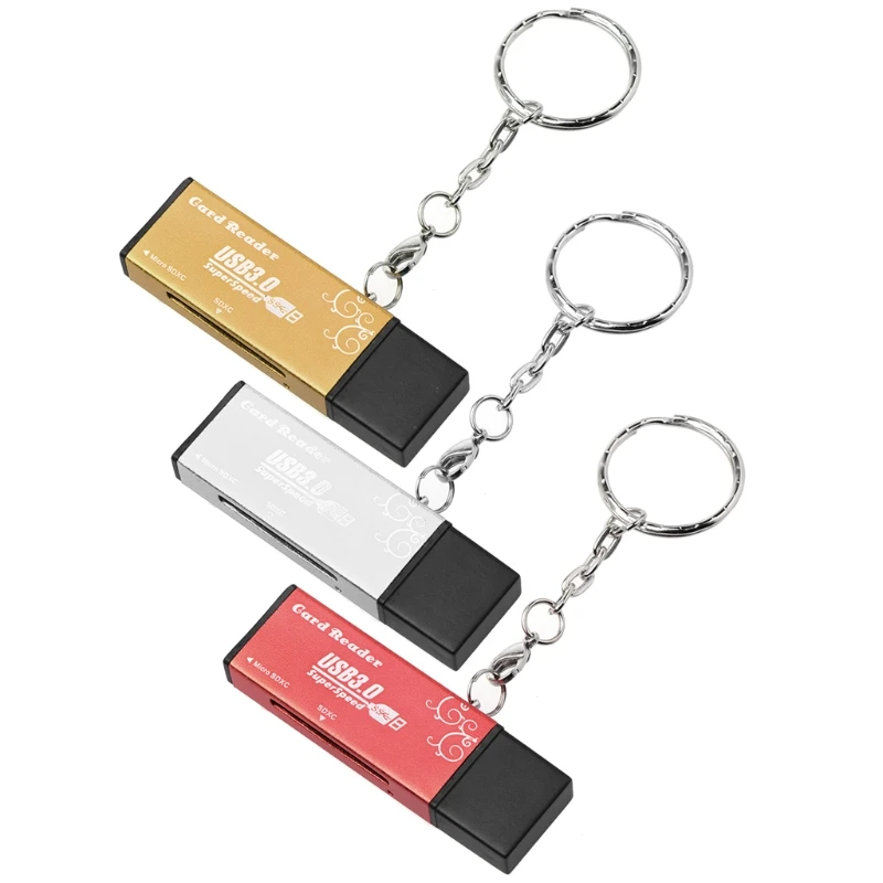 

USB 3.0 SD TF SDXC SDHC Micro SD Memory Card Reader With Keychain for PC Laptop