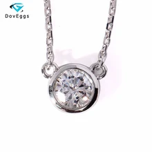 Solid 18k 750 White Gold 1 Carat ct Forever Brilliant Moissanite Solitare Pendant Necklace Lab Grown Diamond Fine Jewelry Solid 18k 750 White Gold 1 Carat ct Forever Brilliant Moissanite Solitare Pendant Necklace Lab Grown Diamond Fine Jewelry