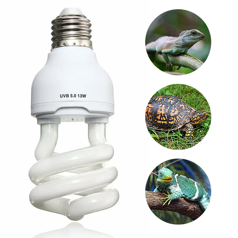 

Pet Heat Light Bulb Emitter Ultraviolet E27 UVB 5.0 10.0 13W Reptile Light Glow Lamp Daylight Bulb for Tortoise Fish Amphibians
