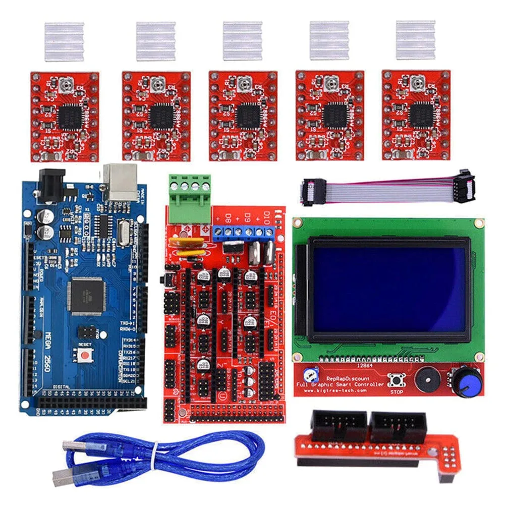 

RAMPS 1.4 Mega2560 12864 LCD Controller A4988 Kit for Reprap 3D Printer SD998