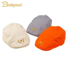Г. Модная хлопковая шляпа для маленьких мальчиков, винтажная детская шапка для мальчиков, английский однотонный детский берет, шапки для мальчиков, 5 цветов