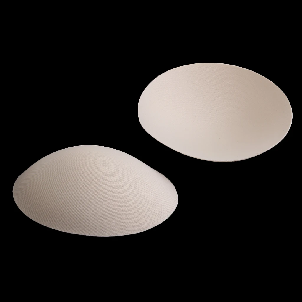 3 Pairs Beige Soft Round Bra Pads Inserts for Sports Bikini Top Swimsuit Bra 0.7cm Thickness