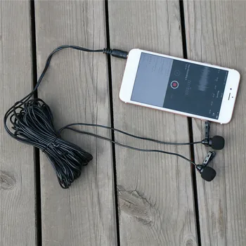 

1.5M 6M Dual-Head Interview Live Microphone Lavalier 3.5MM Jack Wired Clip Microphone Mini Portable Invisible Mic Recording Tool