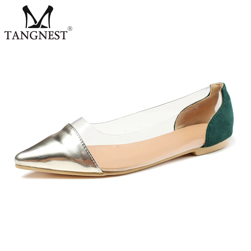 

Tangnest New Spring Summer D'orsay Flats Women Shallow Flat Shoes Metal Decoration Pointed Toe Ladies Casual Footwear XWD7198
