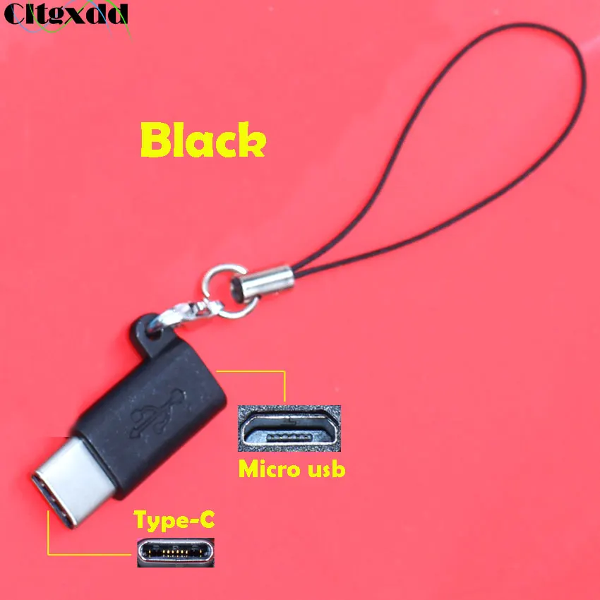 Cltgxdd Micro USB Женский Тип C Мужской кабель адаптер Зарядка Синхронизация данных Поддержка OTG USB конвертер для samsung Xiaomi huawei - Цвет: black