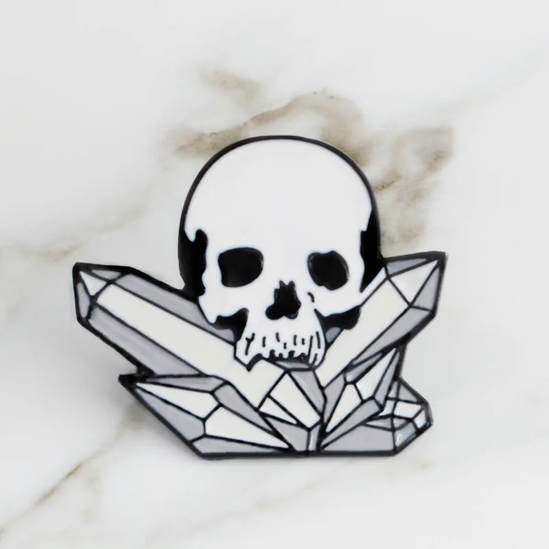 

2018 Skeleton ore enamel pin Punk Skull Brooches Gift for friends Fashion cool Badge Button Lapel jewelry cap bag accessories