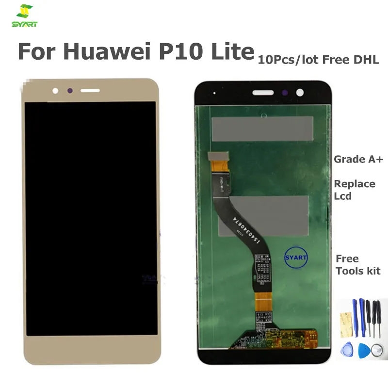 

AAA Quality LCD Display For Huawei P10 lite Lcd Display With Touch Screen Digitizer Assembly Cell phones Parts White and Black