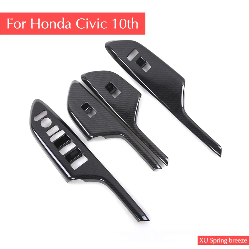

Car Window Switch Panel Adjust Cover Trim Stickers Strips Garnish Decoration Car Styling For Honda Civic 2016 2017 2018 RHD LHD