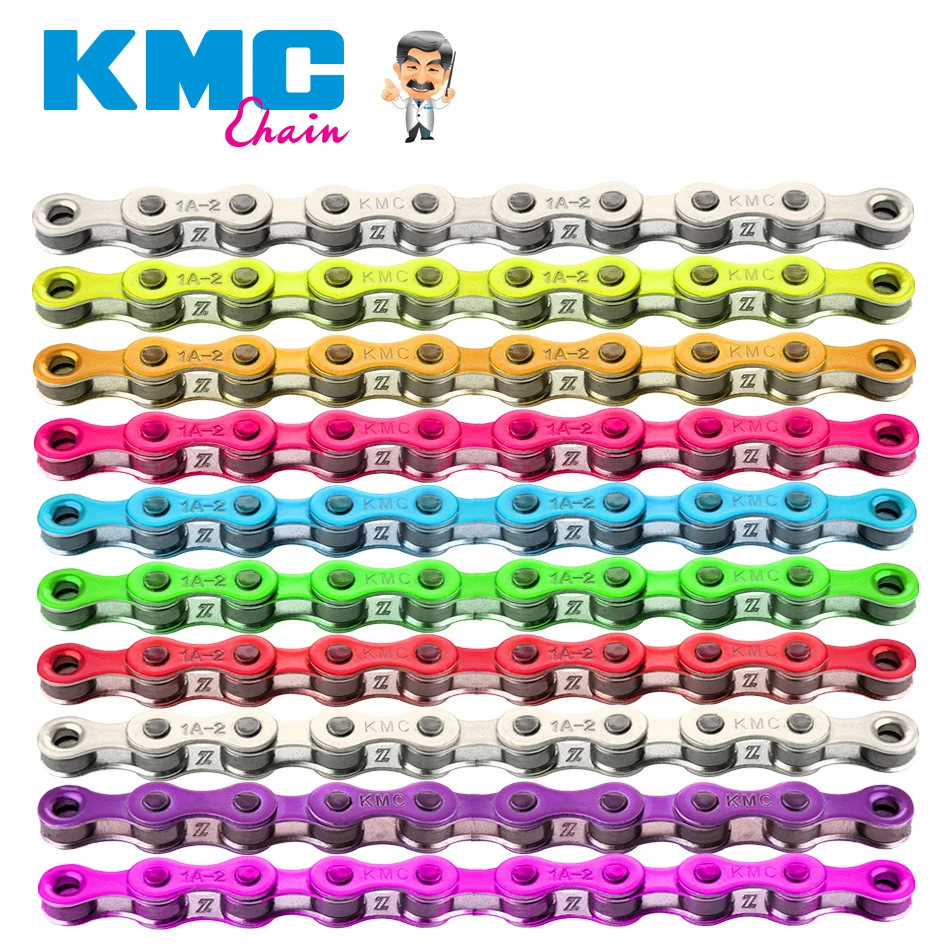 KMC Z410 1/8 односкоростная цепь с фиксированной передачей велосипедная цепь 112L городской Досуг велосипед Складная велосипедная цепь многоцветная велосипедная цепь