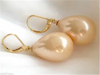 

Free shipping @ 2015 HOT Yellow DRIP SOUTH SEA SHELL PEARL Fashion jewelry EARRING-Leverback 6.10