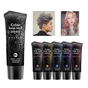 

50 ml Unisex Stylish Disposable Hair Color Mud Hair Dying Cream 6 Colors Choice