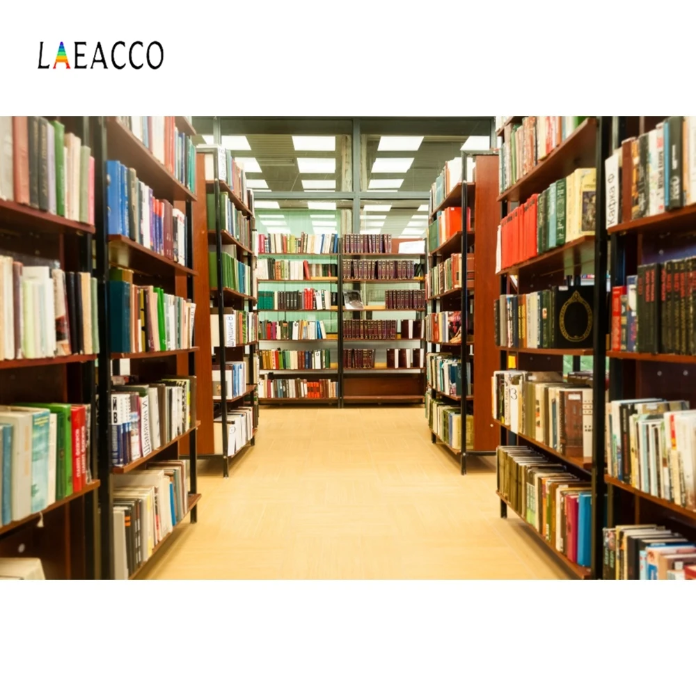 

Laeacco Library Interior Bookshelf Books Photography Backgrounds Customzied Photographic Backdrops For Photo Studio
