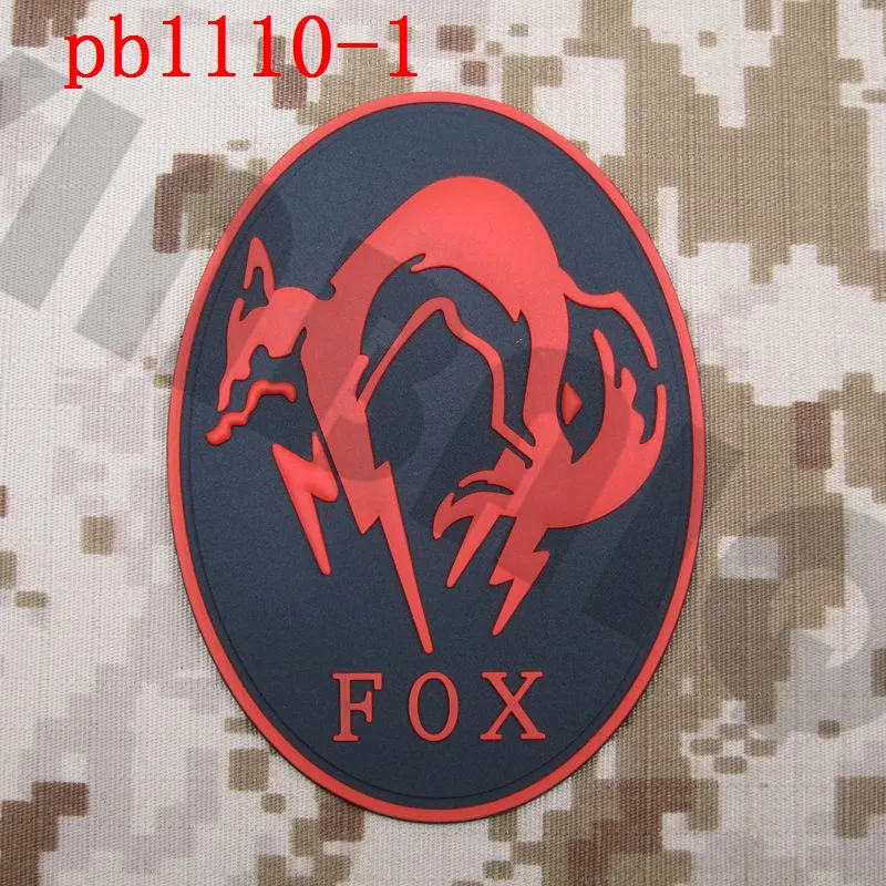 3D ПВХ патч MGS Ghost FOX Morale тактика Резиновый патч - Цвет: PB1110 Red