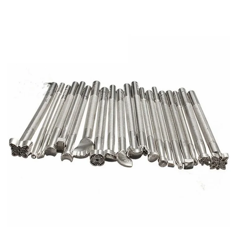 

20Pcs/Set Stell DIY Leather Carving Staming Tool Carved Table Punch Set Leathercraft Handmade Handcraft Artistic Quality 2019NEW