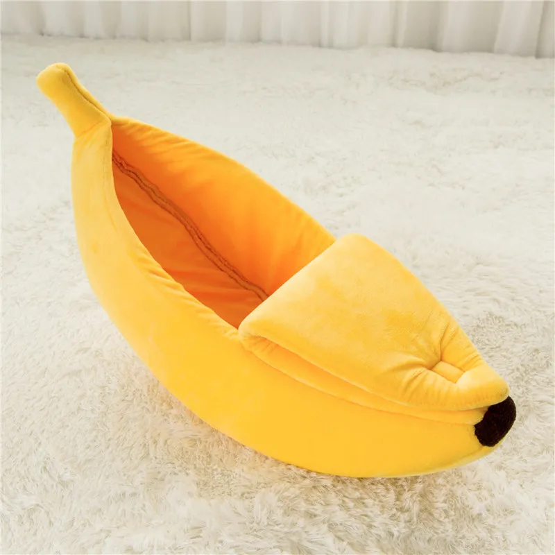 

Soft banana Dog Puppy House cat bed Cats & Kittens Tent Portable Pet Basket Kennel Doggy Warm Cushion Animal Bed Cave ATY-024