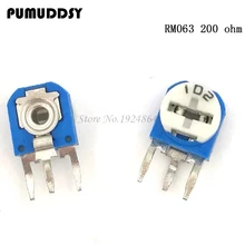 20pcs RM063 200 ohm blue and white can be adjusted resistance potentiometer 200R