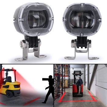 

Mini Forklift Safety Lights Zone Warehouse Pedestrian Warning Light 12 to 60V DC Truck Security Indicator LED Spotlight 2 pcs