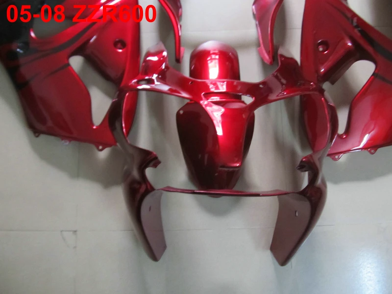 Литьём под давлением обтекатель комплект для Kawasaki Ninja ZZR600 05-08 вино красно-черные обтекатели комплект ZZR600 2005-2008 OT17