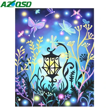 

AZQSD Full Drill Square DIY Diamond Painting Flowers Butterfly Picture Of Rhinestone Diamond Embroidery Handmade Gift Wall Art