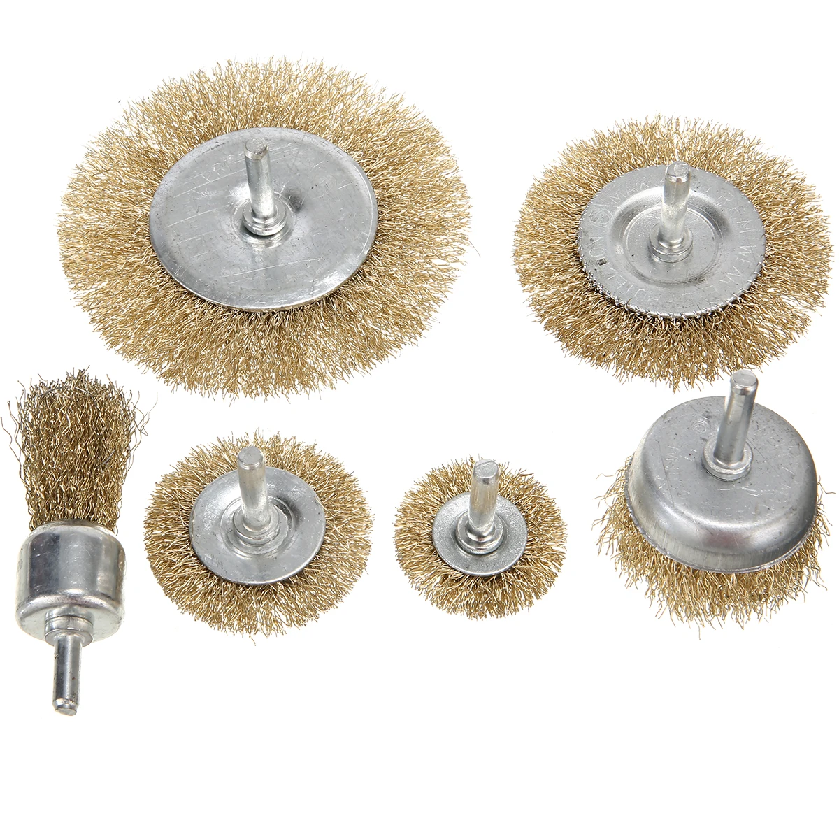 

1 Set Wire Wheel Brush 25/38/50/50/75/100mm Grinding Wire Brushes Drilling Machine Pot Disc Brush Set for Power Rotary Tools