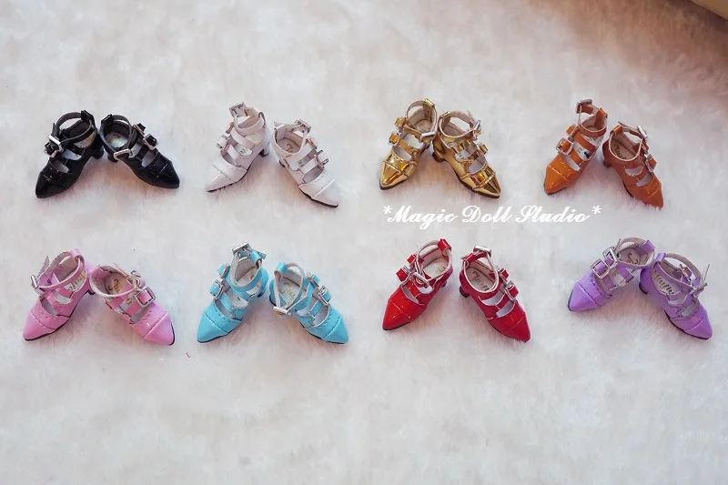 

[MG483]2018 Free Shipping NeoBlythe Doll Shoes # Leather Pointed shoes fit for Blyth Azone doll shoes for retail