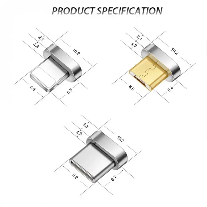 Микро-Тип usb-C 8 контактный разъем передачи Магнитный адаптер зарядного устройства для мобильных телефонов iPhone Планшеты ПК IOS Android Системы