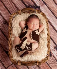 2016 Top hand-hooked wool baby Christmas sets of clothes newborn photo props Photography Props Hat and Sleeping Bag 5SY110