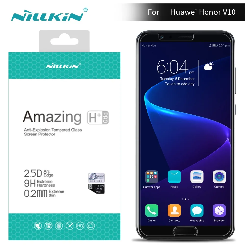 Honor v10 для huawei защита экрана 5,99 Nillkin amazing H + PRO закаленное стекло 9h 0,2 мм 2.5D honor v10 защита экрана Стекло