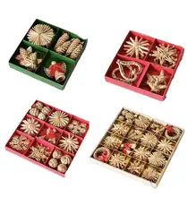 

DIY Vintage Creative Wooden Woven Christmas Gifts Decorations For Home Wooden Hanging Pendant Drop Ornaments Xmas Navidad Decor