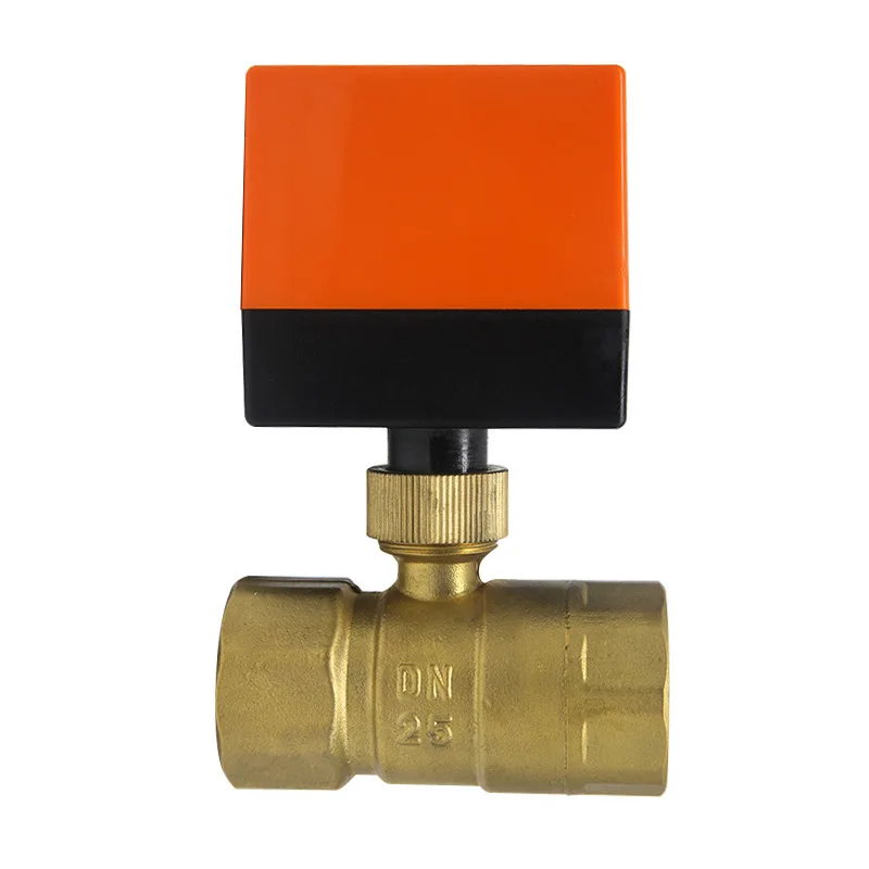 Air conditioning floor heating Parts miniature electric two-way ball valve three-wire two-control one-control Brass water heat