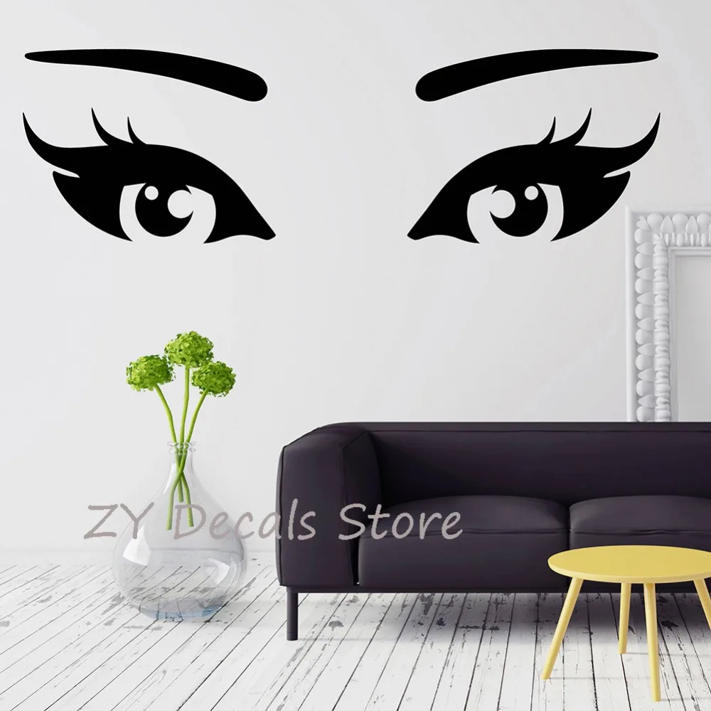 Large Ladies Eyes Glam Beauty Wall Art Graphic Decal Sticker Mural Bedroom 