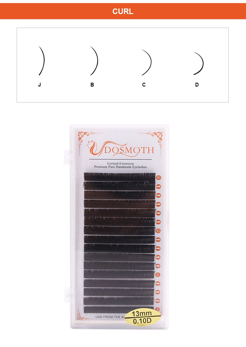 Artesanal Natural Vison Cílios Individuais Extensão Falsos Postiços 16 Fileiras 40 pc 7-16mm 7 High Quality Beleza e saúde