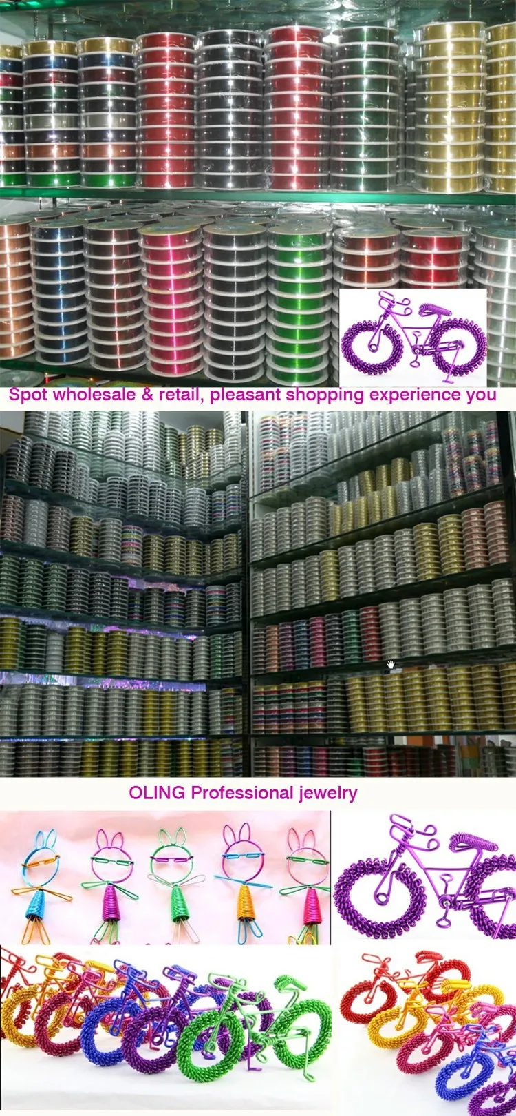 OlingArt 0.4MM 12M/Roll Wire Line Mixed Multicolor Plated Beaded Crafts  DIY Choker Bracelet Necklace Jewelry Making
