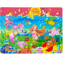 80 шт. мультфильм деревянные головоломки, мультфильма подарки головоломки, специальные дети Дети раннего детства обучающие игрушки