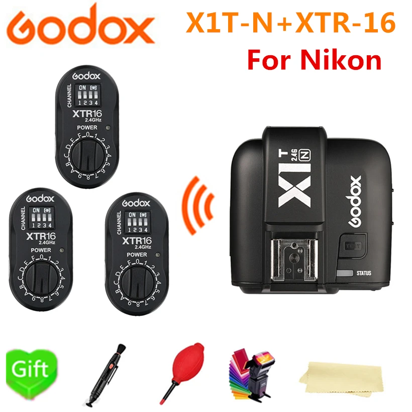 Godox X1T-N 2 4G Беспроводная x-система TTL HSS передатчик Tigger + 3 * XTR-16 флэш-приемник для NIKON