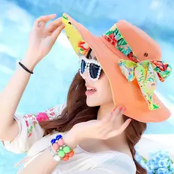 100 ШТ./ЛОТ Новая Мода Стиль Высокое Качество Ткани Summer Sun Hat Для Женщин Шляпа Большие Козырьки Пляж Шляпа