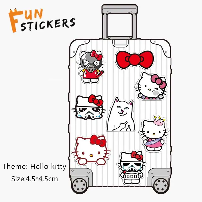Hello kitty милый кот лук Свежий Простой комбинированный набор мультфильм наклейки