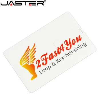 

JASTER White credit card usb flash drive pen drive 4GB 8GB 16GB 32GB memory stick drives customize free logo pendrive