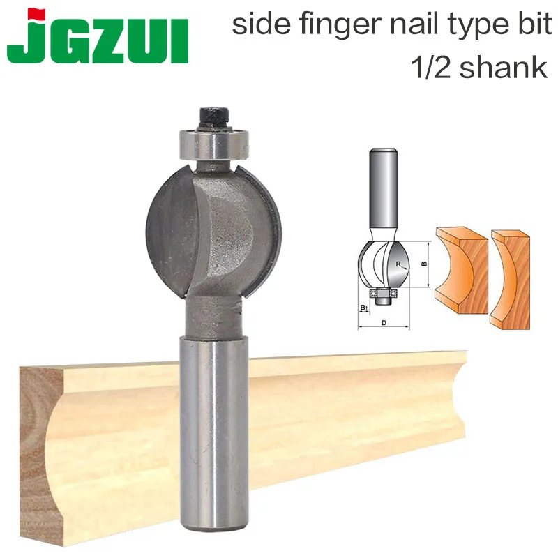  1pcs Side Finger Nail Type Bit Router Bit Arch Type Woodworking Tungsten Carbide Router Bit - 1/2*1