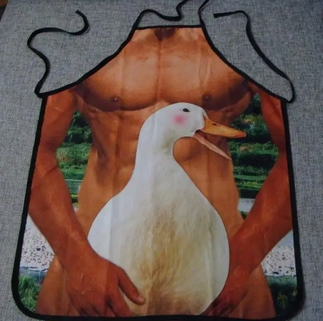 

FREE SHIPPING 3D Funny Sexy Man Aprons Women Apron Party Cooking Apron
