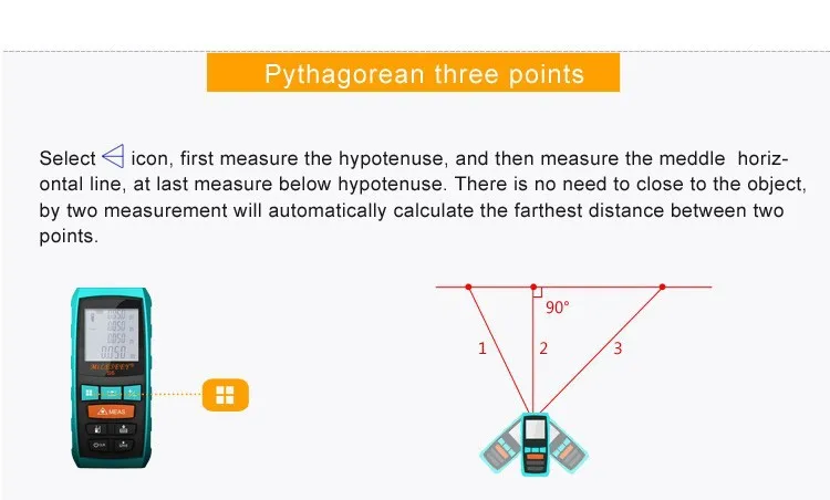 Mileseey S6 лазерный измерительный прибор 100 м, лазерный дальномер, лазерный диастиметр для измерения на расстоянии, средний лазерный синий