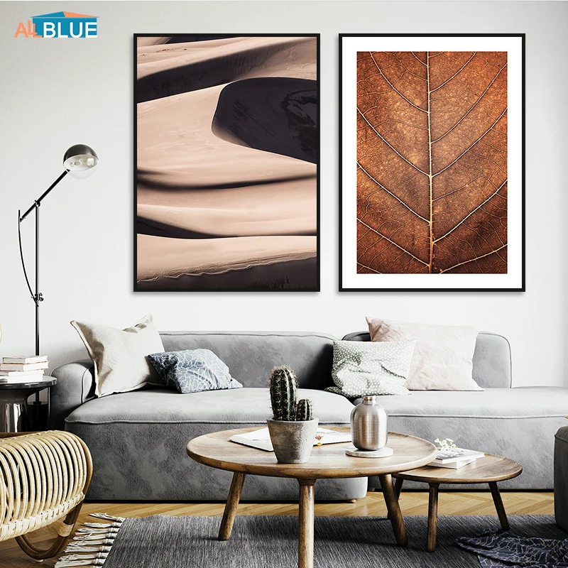 Flower Brown Leaves Door Canvas Poster Landscape Wall Art Posters And Print Desert Decorative Picture For Living Room Home Decor